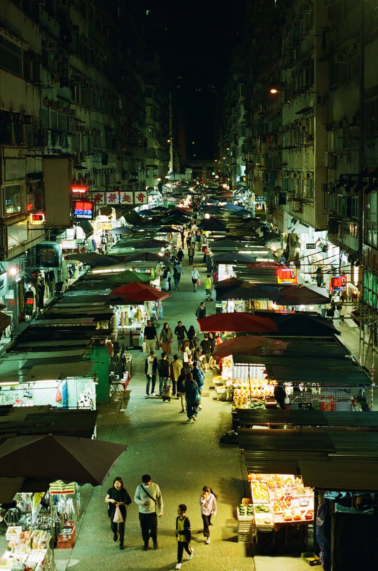 Ladie's MArket in Hong Kong by night 35mm film photography