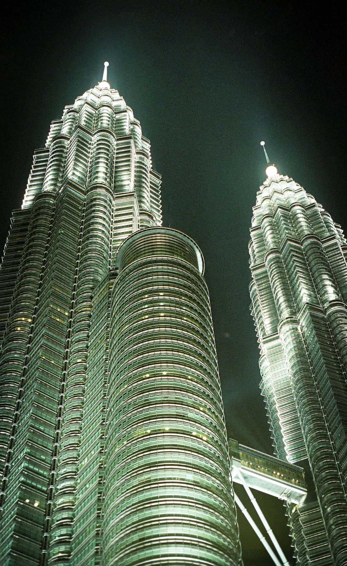 Petronas Towers in Kuala Lumpur Malaysia by night 35mm film photography