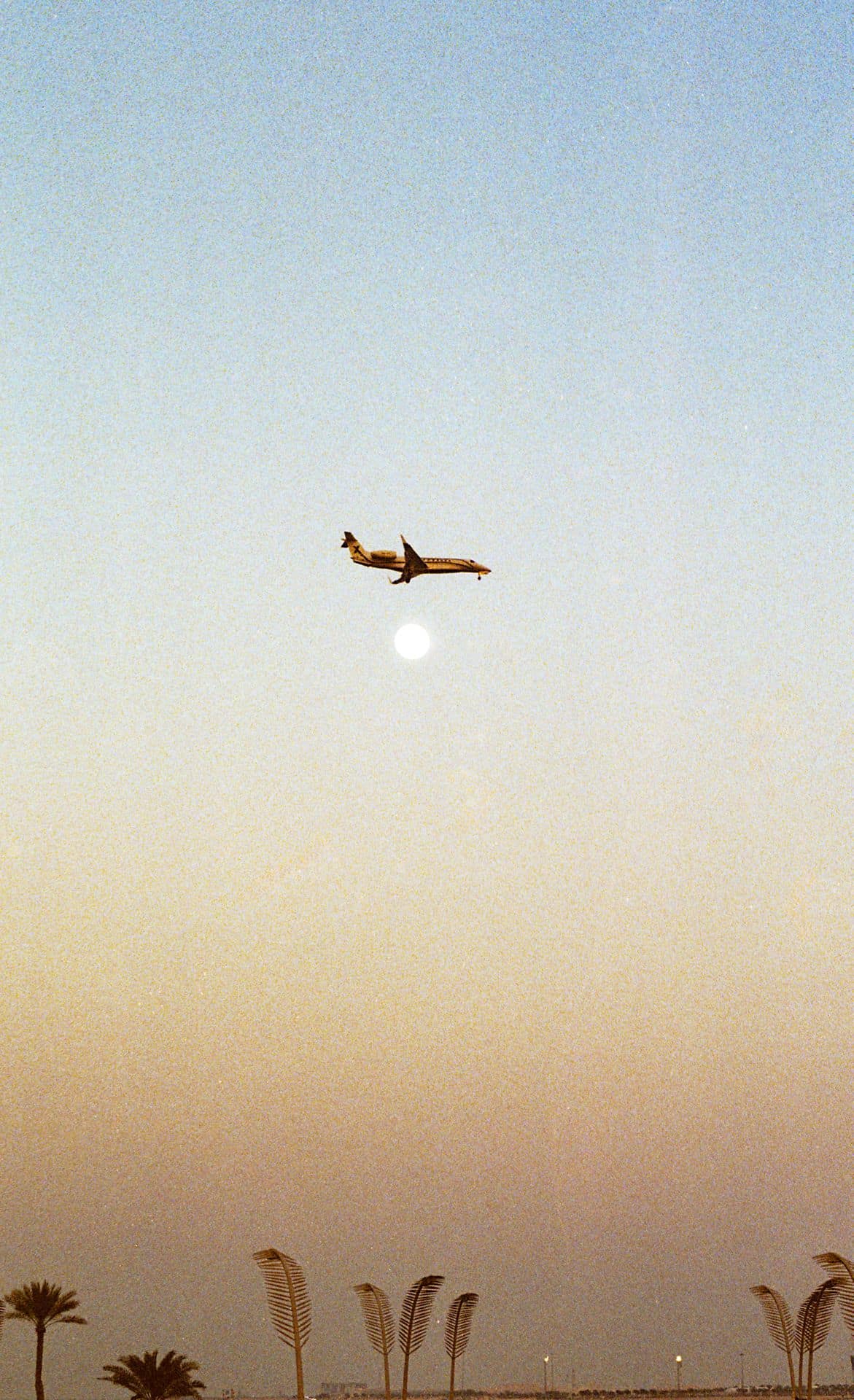 Private plane landing in Doha Qatar 35mm film photography
