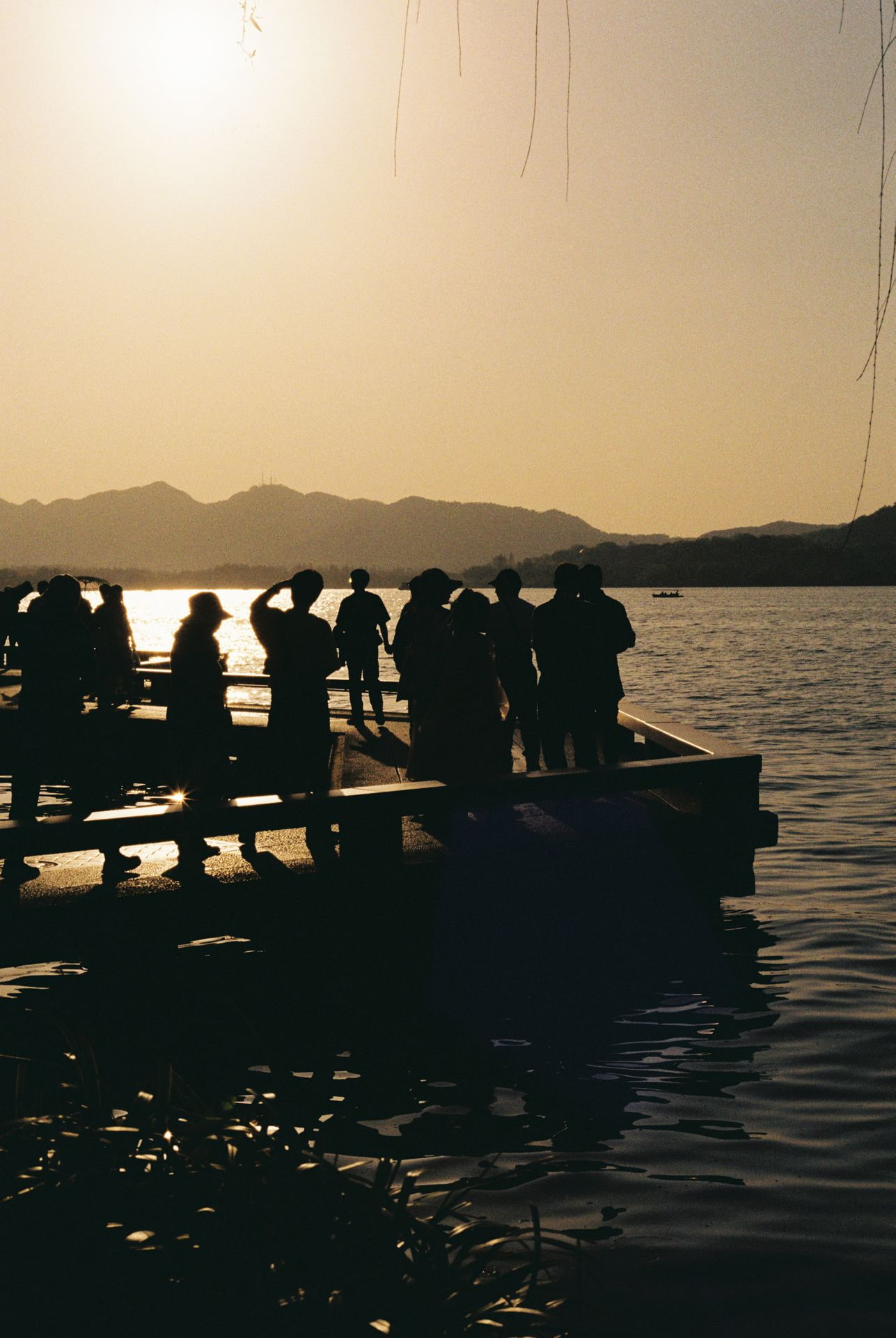 Sunset above West Lake in Hangzhou China 35mm film photography