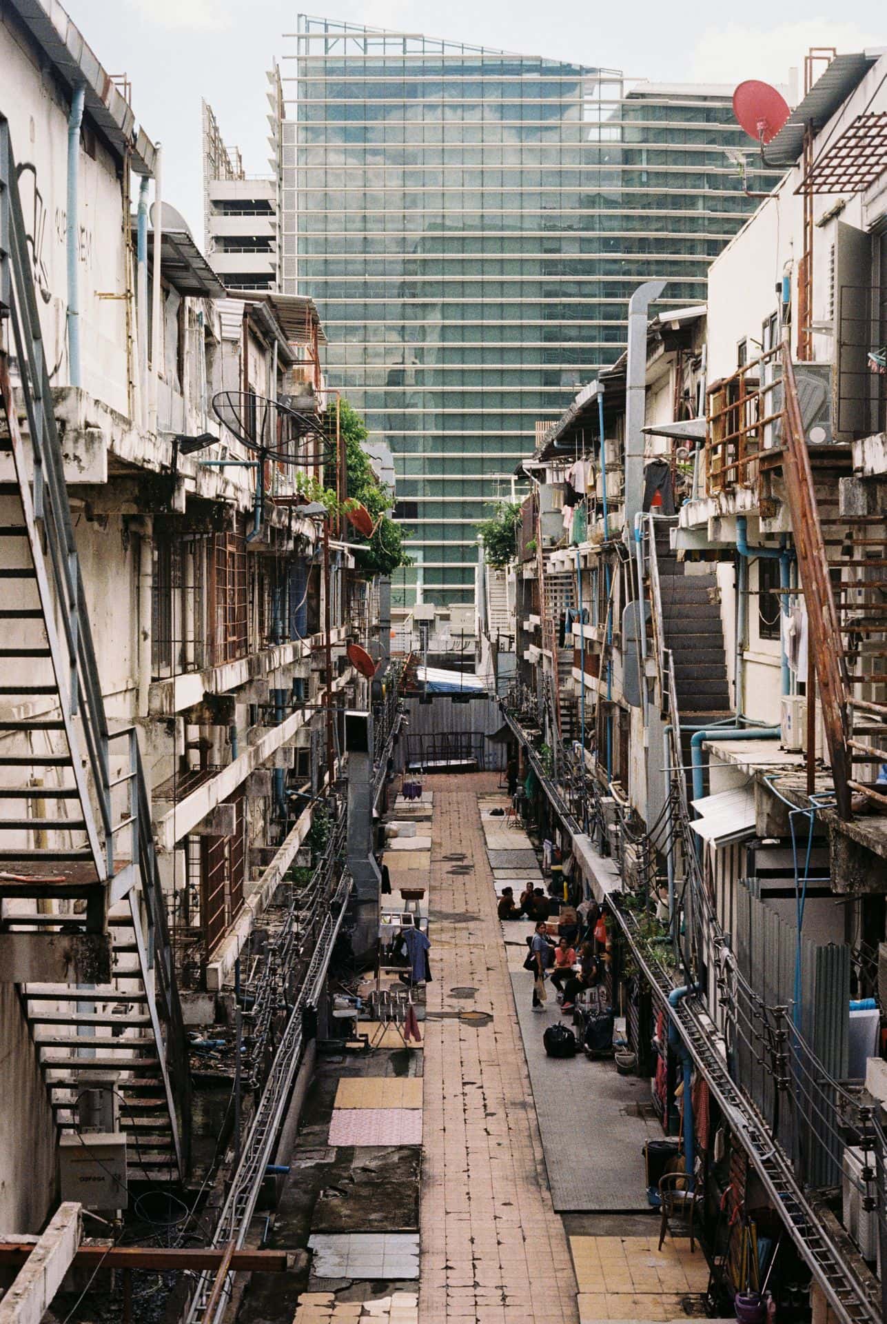 Building backside in Bangkok Thailand 35mm film photography